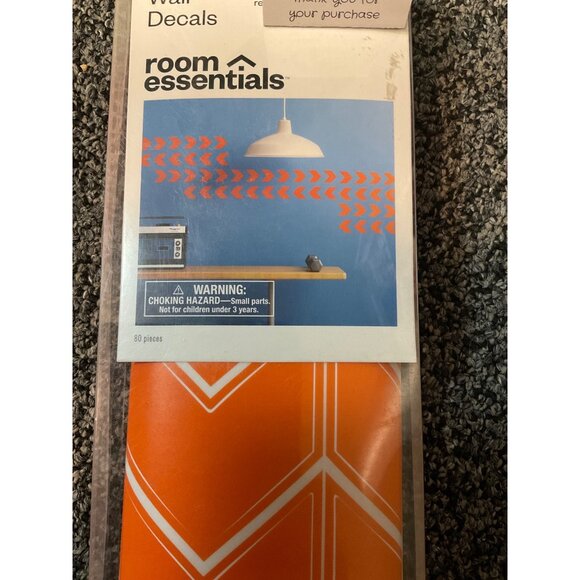 Room Essentials 80-Piece Orange Wall Decals With Chevron Pattern - Picture 2 of 3